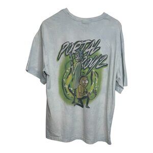 H&M Rick and Morty Portal Boyz Light Blue Tie-Dye Graphic Tee Size Large